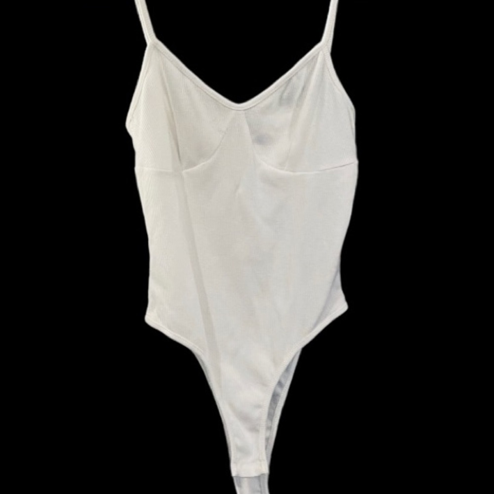 White ribbed bodysuit